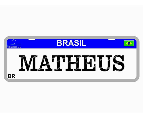 Placa De Carro Personalizada Mercosul Para Presente