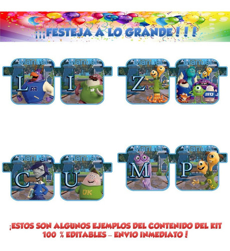 Monsters University Para Imprimir Decoración Cumple Candy