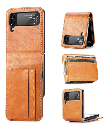 Funda Para Samsung Galaxy Z Flip 3 C/tarjero P U /marron