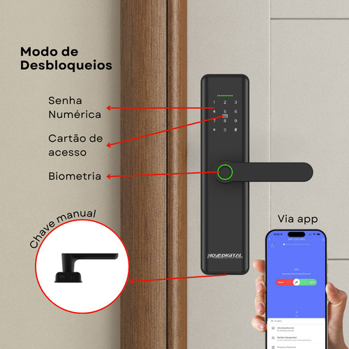 Fechadura Eletrônica Wifi Novadigital Com Biometria