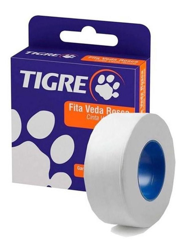 5 Pç Fita Vedarosca 18mm X 25 Metros Tigre Cor Branco Liso