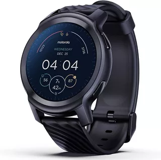 Smartwatch Motorola Moto Watch 100 1.3" caja 42mm de aluminio negra, malla negra de silicona