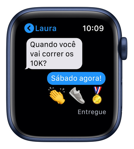 Imagem 5 de 8 de Apple Watch Series 6 (GPS+Cellular) - Caixa de alumínio azul de 44 mm - Pulseira esportiva azul-marinho