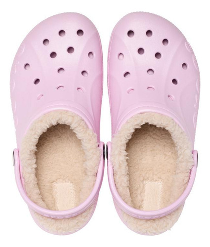 Sandália Crocs Baya Lined Clog T Ballerina Pink/winter White