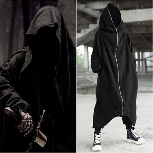 Unisex Manga Larga Con Capucha Nazgul Abrigo Largo