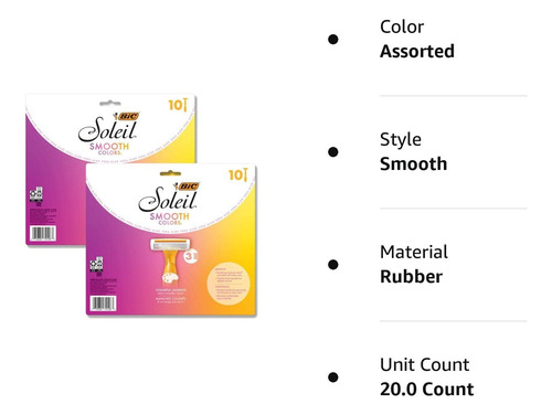 Maquinillas De Afeitar Desechables Bic Soleil Smooth Colors