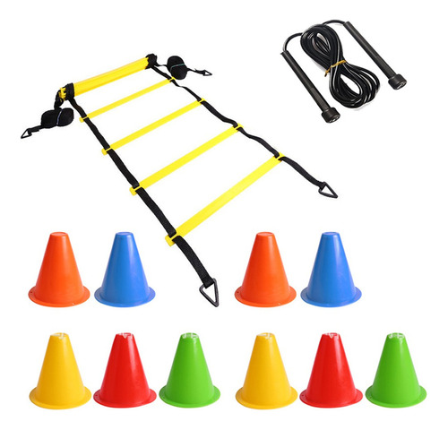 Kit De Entrenamiento De Escaleras De Agilidad +10 Conos+cuer