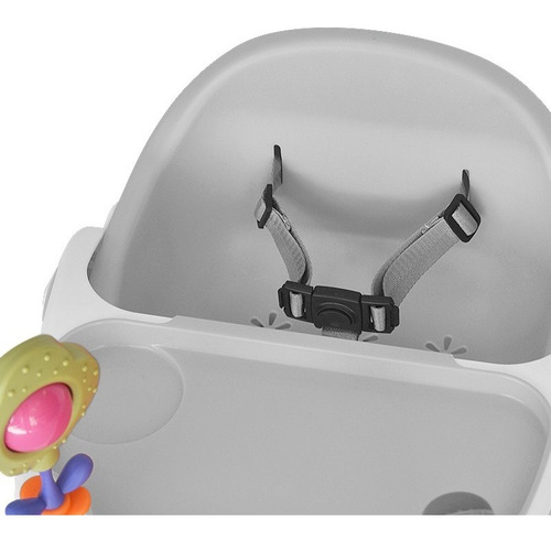Silla De Comer Booster Gris Bebé Doble Altura Carestino