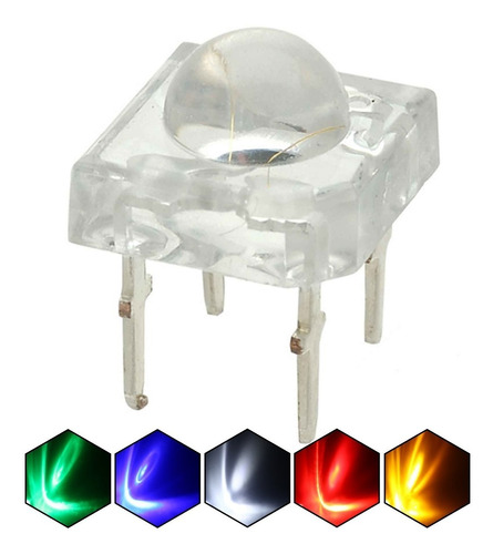 20 X Led 5mm Piraña 80 Grados Alto Brillo Colores A Elección