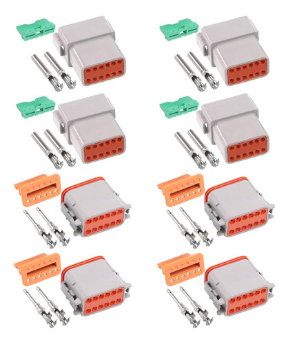 Conector Eléctrico De 12 Pines Way Sellado Gris Macho ...