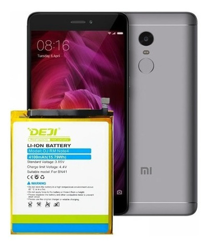 Bateria Xiaomi Redmi Note 4 4x Mtk Helio X20 Bn41 Maca Deji
