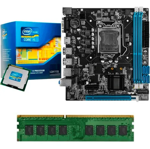 comprar Kit Placa Mãe H61 + Intel Core I5 2400 +memoria Ram 8gb Ddr3