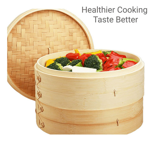 Japanbusiness-cocina Asiática Vapor De Bambú, 12 Pulgadas