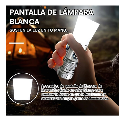 Linterna Led Edc Recargable 2000lm Con Lámpara Rgb Y Clip