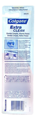 Colgate Extra Clean Cepillo Dental Adulto Medio X 3 Unidades