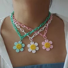 Zx-collar Con Colgante De Cara De Girasol Grande Para Mujer,