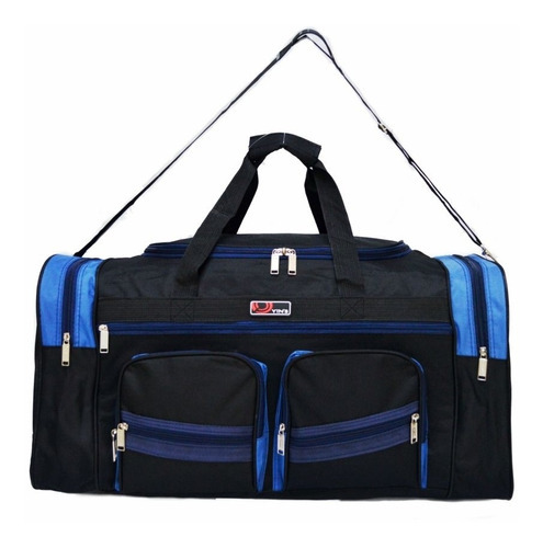 Bolsa Mala Viagem Ombro Tiracolo Alça De Mão Grande Cor Azul Liso Tamanho G