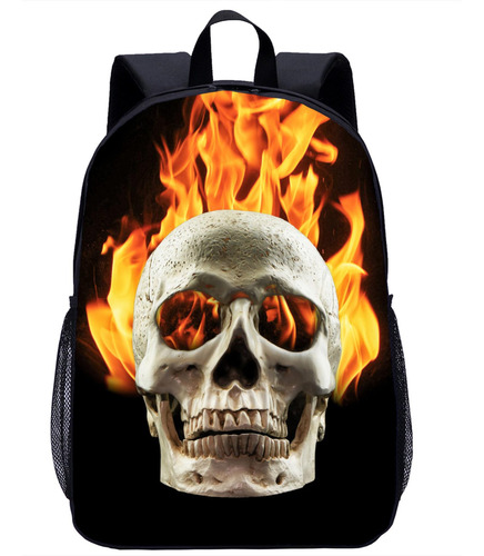 Mochila Escolar Amazon Hot Sale Con Estampado De Calaveras,