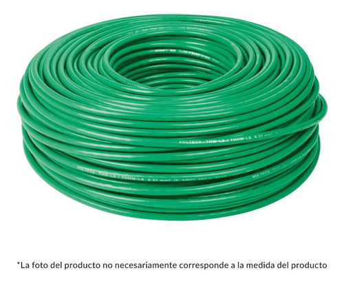 Cable Cobre Thhw-ls 10 Awg Verde Rollo 100 Mt 46063 Volteck