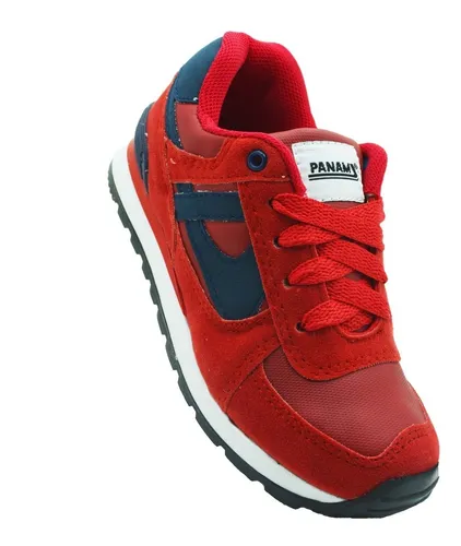Tenis Panam Infantil 011409 0050 Rojo azul Textil