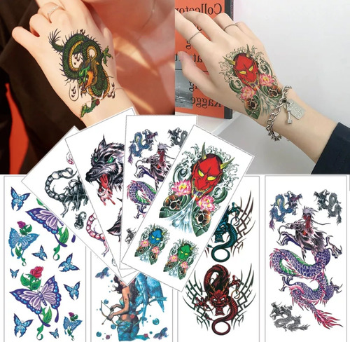 30 Planchas Tatuajes Temporales Tattos Varios Diseños