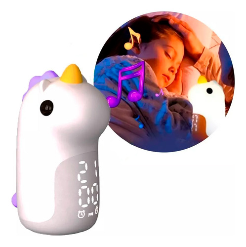 Velador Infantil Led Reloj Táctil Usb Recargable Unicornio