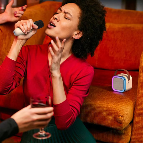 Parlante Bluetooth Con Micrófono Inalámbrico Con Luz