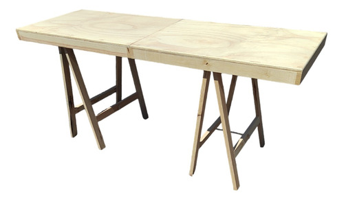 Mesa Plegable Caballetes De Madera Natural Tipo Portafolio