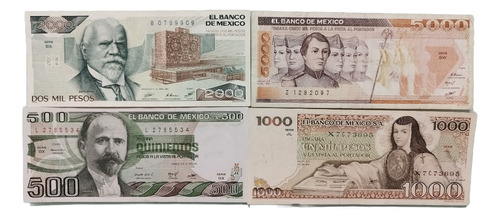 4 Billetes Mexicanos Antiguos Fotos Reales Sk4