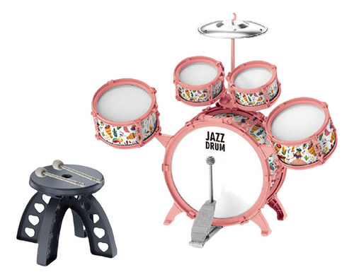 Juego De Batería De Jazz Para Niños, Instrumento Rosa