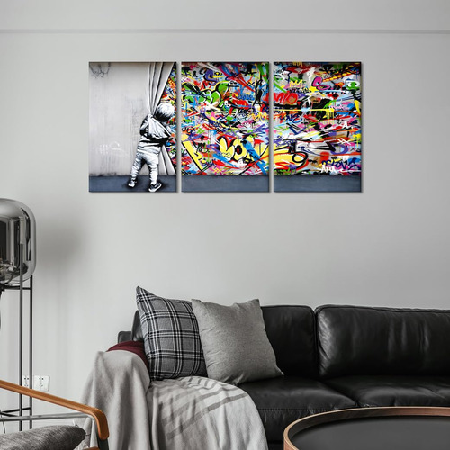 Cuadro En Lienzo Mamago Classic Street Art Banksy Graffiti 1