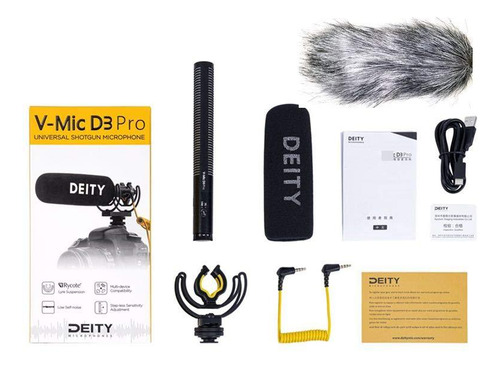 Micrófono Deity V-mic D3 Pro Direccional Con Soporte Rycote Color