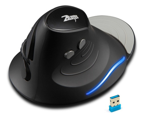 Zx^ Mouse Gamer Vertical Sem Fio Zelotes F-17 Preto