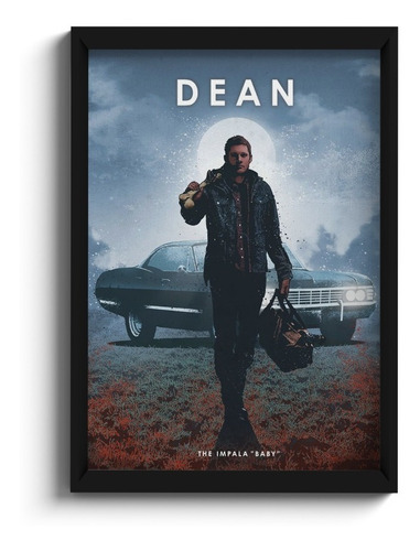 Quadro Dean Winchester Sobrenatural C/ Moldura E Vidro A5