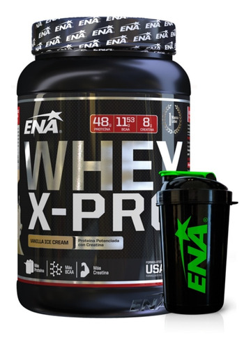 Whey X Pro 1kg Creatina Glutamina Bcaa Ena Proteina + Shaker