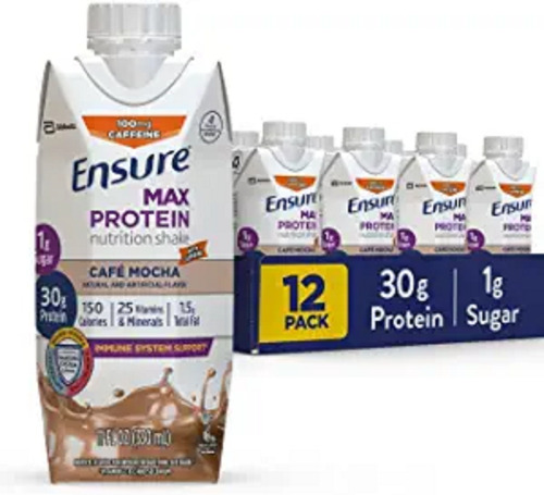 Ensure Max 12 Piezas 30 Gramos De Proteína Vainilla 325ml