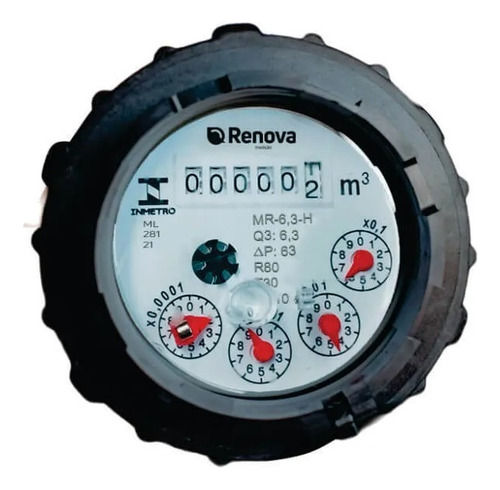 Hidrômetro Medidor Multijato 1 Polegada Qmax 7m³/h +conexões