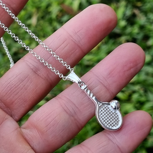 Dije Plata Raqueta Tenis