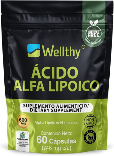 Wellthy Ácido Alfa Lipoico  Con Curcuma 600mg 60caps