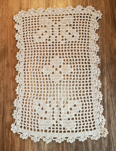 Paño Rectangular Tejido A Crochet/centro De Mesa 