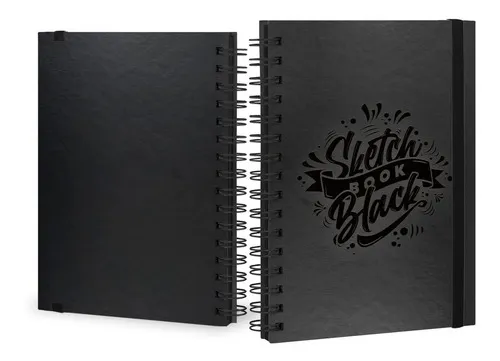 Cuaderno para Bocetos Artesanal hojas negras - Diseño Nuclear