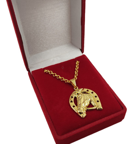 Colar Feminino Elo Português Ferradura Moeda Antiga Ouro Cor Ouro 18k