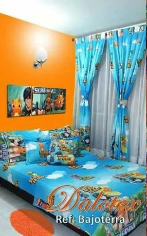 Sabana Cama Sencilla Mas Cortina Y Cubrelecho Infantil