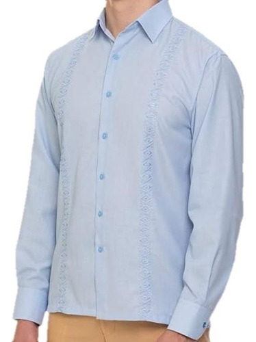 Guayabera Casual Poliéster Rossini Manga Larga Modelo 18930v