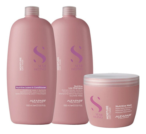 Kit Alfaparf Moisture Shampoo + Acondicionador 1l + Mascara