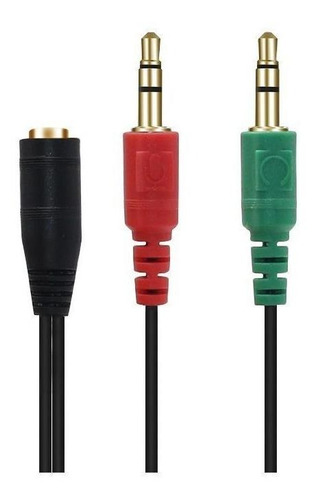 Cable Adaptador Auxilar 3.5 Microfono Audifono Hembra Macho