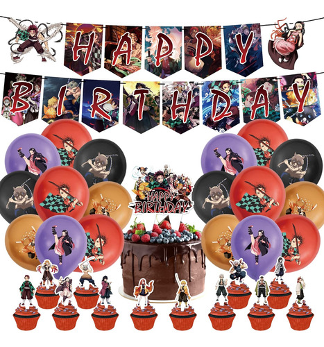Demon Party Slayer - Suministros Para Fiestas De Cumpleaños,