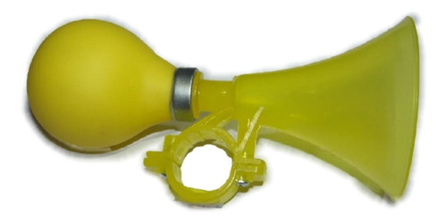 Bocina Amarilla Para Bicicleta, Plástico Y Goma 15cm - Nueva