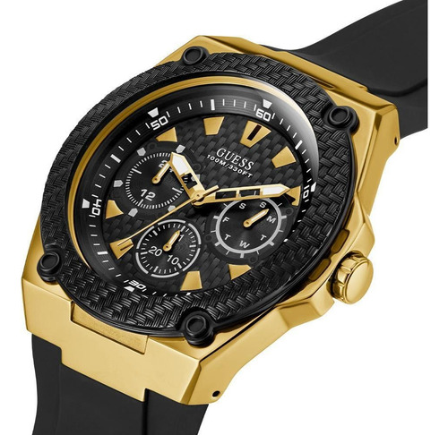 Reloj Guess Hombre Caballero Analógico Casual 3 Color de la correa Negro/Dorado