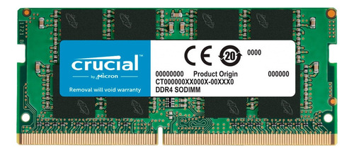 Memoria RAM sodimm color verde 16GB Crucial CT16G4SFRA32A
